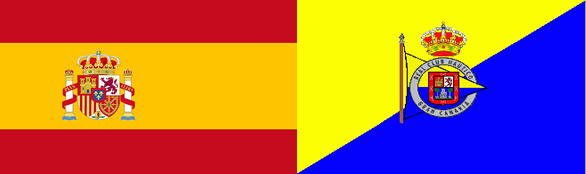 Esta imagen muestra las banderas de España y Gran Canaria. En el orden de izquierda a derecha. Esta imagen se proporciona con un enlace interno que conduce a la página en español del restaurante Adria.